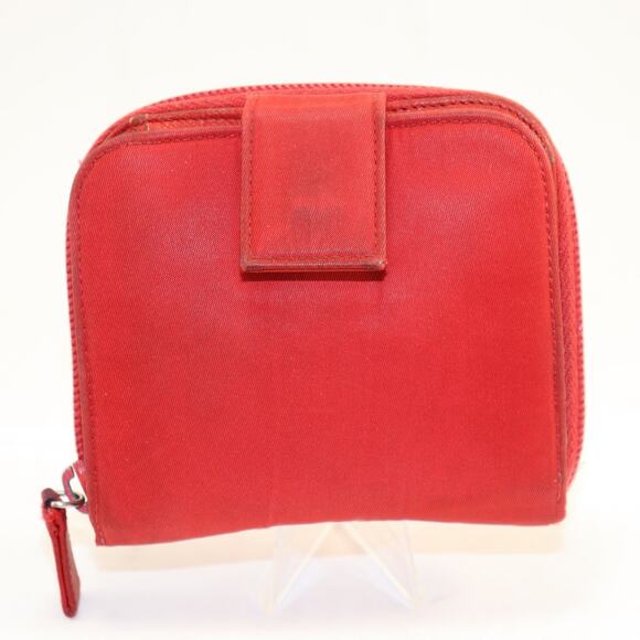Prada Red Nylon Zip Wallet | Bifold Card Case | Logo Plaque | Made in Italy - Picture 2 of 9